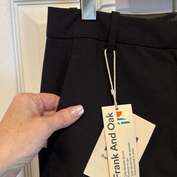Frank and Oak “Jane” Black Straight Leg High Rise Pants Size 12 NWT - Picture 4 of 15